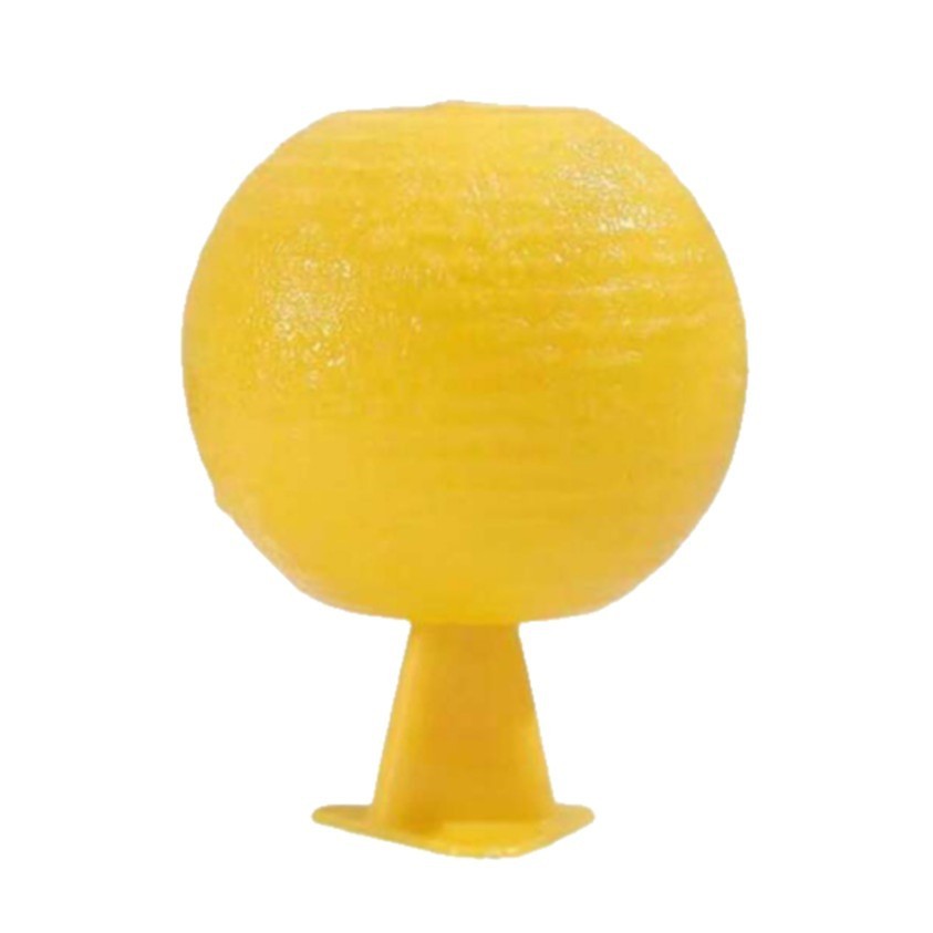 Yellow insect trap with a stand on a white background