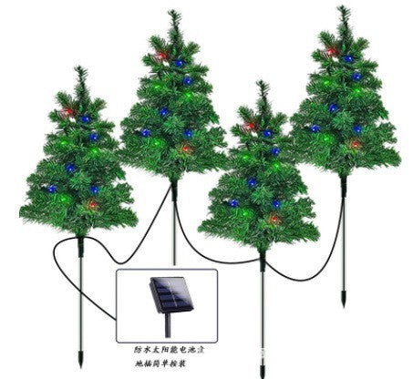 Solar Christmas Tree Lights Christmas Atmosphere Glowing Tree Lights Waterproof Outdoor Garden Lawn Lights