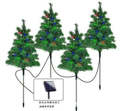 Solar Christmas Tree Lights Christmas Atmosphere Glowing Tree Lights Waterproof Outdoor Garden Lawn Lights
