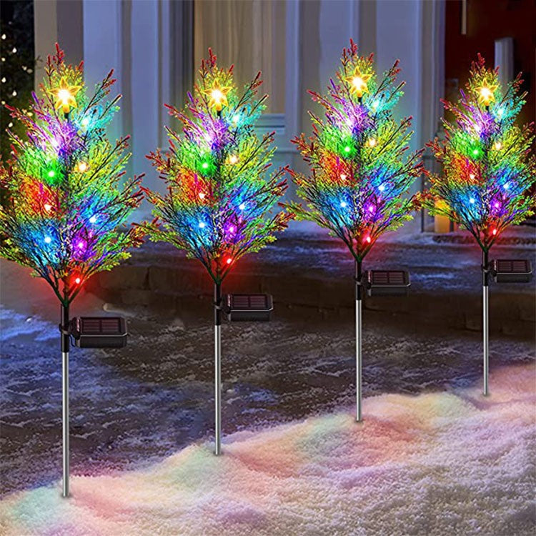 Solar Christmas Tree Lights Christmas Atmosphere Glowing Tree Lights Waterproof Outdoor Garden Lawn Lights