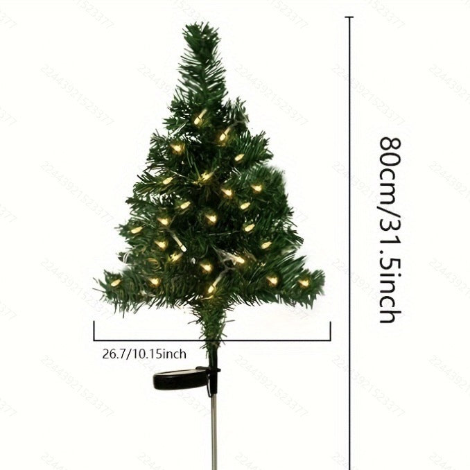 Solar Christmas Tree Lights Christmas Atmosphere Glowing Tree Lights Waterproof Outdoor Garden Lawn Lights