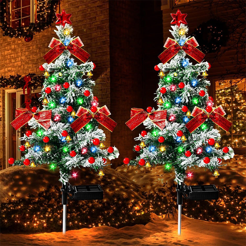Solar Christmas Tree Lights Christmas Atmosphere Glowing Tree Lights Waterproof Outdoor Garden Lawn Lights
