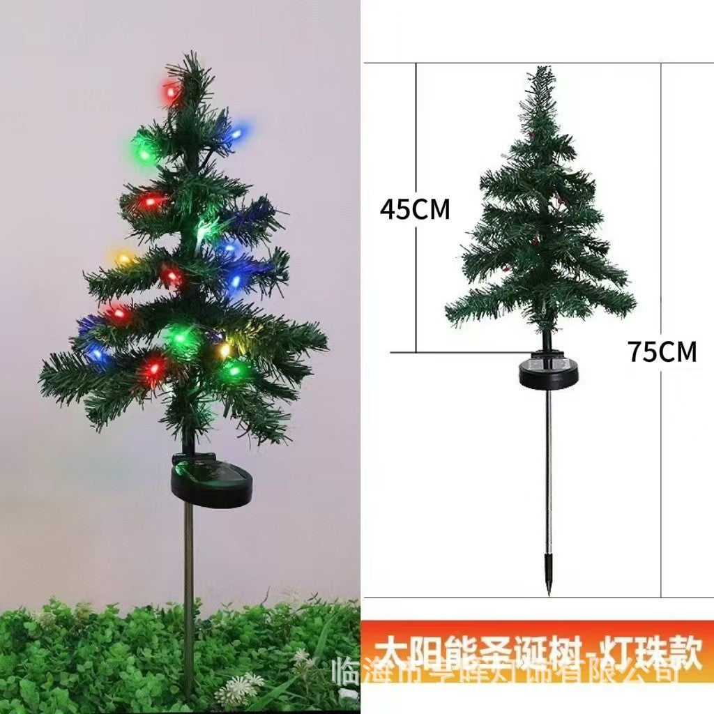 Solar Christmas Tree Lights Christmas Atmosphere Glowing Tree Lights Waterproof Outdoor Garden Lawn Lights